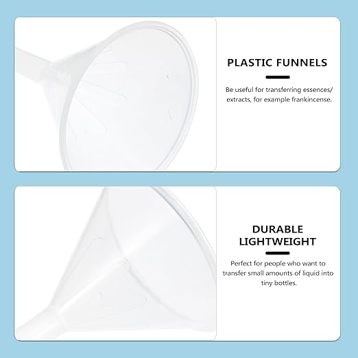 Veemoon 10pcs 75mm Plastic Triangle Filling Funnels Pp Scientific Laboratory Filter Funnels Set for Liquid Transfer and Chemical Experiments