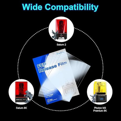 5PCS A4 FEP Film PFA Release Liner Film for Elegoo Saturn 2/3/4/4 Ultra/8K, Anycubic Photon Mono M5, M5s, M3 Premium, Mono X 6K, Phrozen Sonic Mighty 4K LCD 3D Printers, 273x176mm Film Replacement
