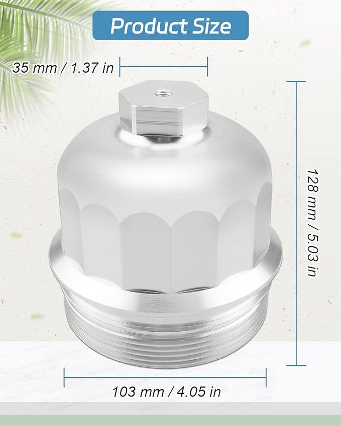 Fuel Filter Housing Cap Fit for GM Duramax 6.6L L5P (Chevy Silverado/GMC Sierra 2500HD 3500HD) 2017 2018 2019 2020，Fit for Cruze 2.0L 2014-2015 Cruze 1.6L 2017 2018 2019 Silver Aluminum Alloy