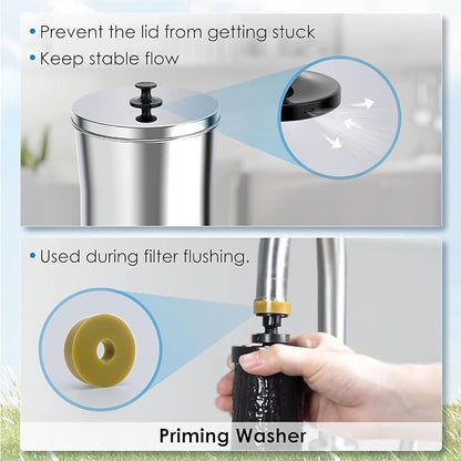 Waterdrop 2.25G Gravity-fed Water Filter System with Sight Glass Spigot, NSF/ANSI 42&372 Standard, PFAS, Chlorine and Lead Reduction, for Home, Camping, Off-Grid, Emergencies, King Tank Series