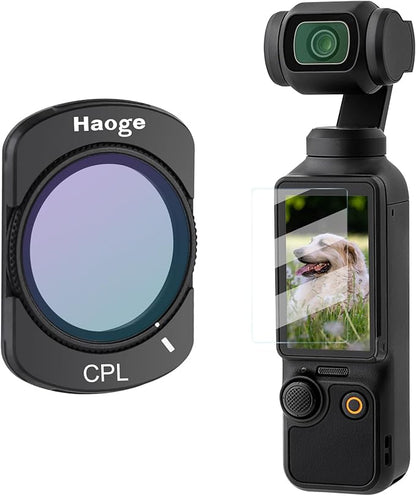 Haoge Magnetic CPL Filter for DJI Osmo Pocket 3 Creator Combo Accessories,Multi-Coated Circular Polarizer Filter with Screen Protector,Action Camera Accessories