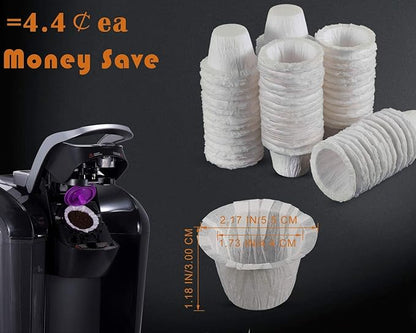 Pro Mael Disposable K Cup Filters, Coffee Filter Paper for Keurig Brewers Single Serve 1.0 and 2.0, Use with Reusable K Cup Pods (200 Count, White)