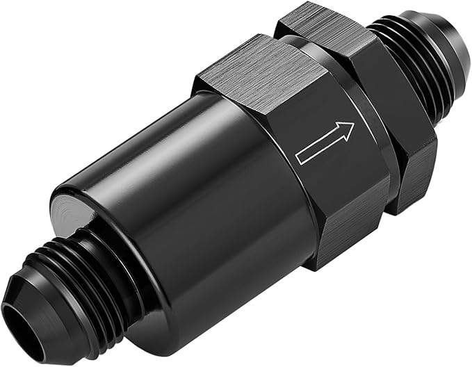 EVIL ENERGY 8AN Billet Inline Fuel Filter 30 Micron Aluminum Black for Car EFI & Carb Fuel Systems, Motorcycle and Boats
