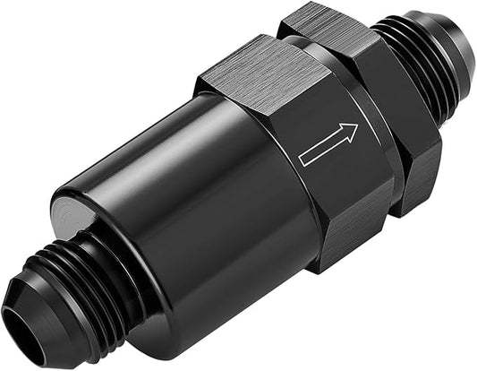 EVIL ENERGY 8AN Billet Inline Fuel Filter 30 Micron Aluminum Black for Car EFI & Carb Fuel Systems, Motorcycle and Boats