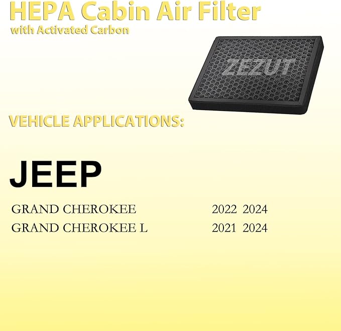 Aroma Cabin Air Filter CF12935, Compatible with Jeep Grand Cherokee (2022–2024) & Grand Cherokee L (2021–2024), Not Compatible with 2021 Grand Cherokee or 2022 Grand Cherokee WK