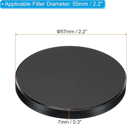 PATIKIL 55mm Lens Cap, 2 Pack Camera Lens Cap Cover Universal Front Metal Lens Filter Stacks Cap Protective Case for 55mm Camera Circular Polarizing Fader ND Filter, Black