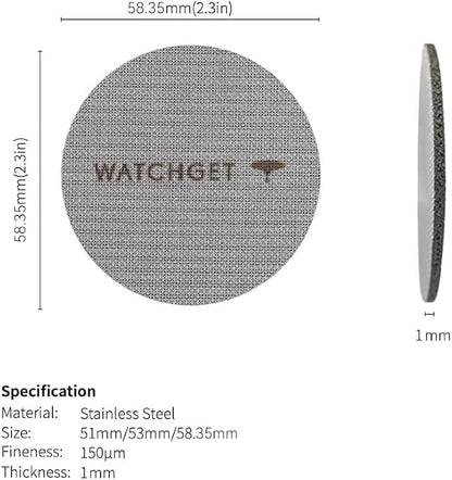 watchget 58.35mm Espresso Puck Screen, Lower Shower Screen 1mm Thickness 150μm Metal Reusable 316 Stainless Steel Fine Coffee Filter Mesh for Espresso Protafilter Basket 58mm