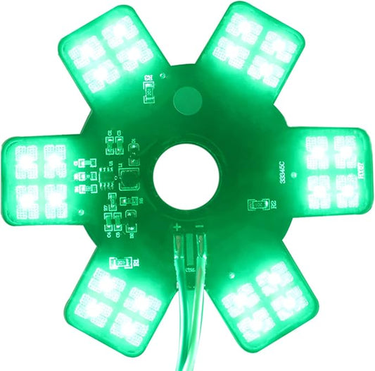 Air Cleaner LED Light 5" Truck Decorative Hex Style Air Filter Lamp for Peterbilt, Kenworth, Trailers, RVs', Campers Support IP67 12-24V Sold Individually (Green)