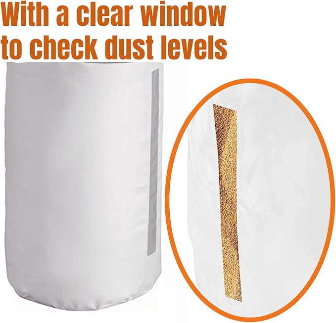 30 Micron Dust Collector Bag with Clamp, 4'' Universal Vacuum Filter Bag for Table Saw, Planer, Woodworking Tools - Fits DEWALT DW735, DW734, Grizzly, Delta, Shop Fox, Rockler & Most Dust Collectors