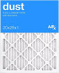 AIRx PREMIUM DUST Series MERV 8 Pleated Furnace Air Filter - Made in the USA - Box of 6-20x25x1