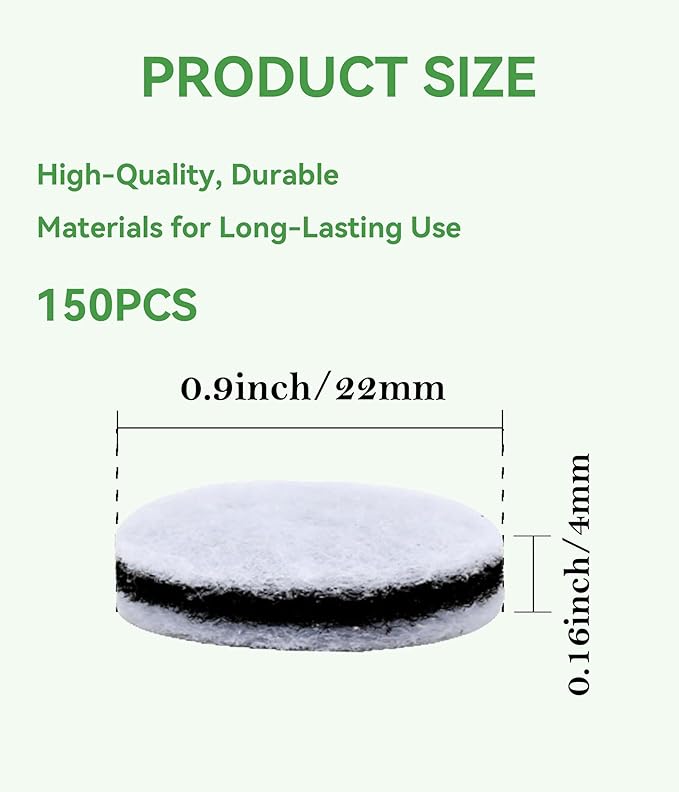 150-Pack Advanced 3-Layer Activated Carbon Filters | Universal Fit for Silicone Mouth Funnels | Removal of Harmful Substances | Easy Replacement | Long-Lasting Filtration