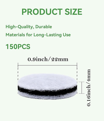 150-Pack Advanced 3-Layer Activated Carbon Filters | Universal Fit for Silicone Mouth Funnels | Removal of Harmful Substances | Easy Replacement | Long-Lasting Filtration