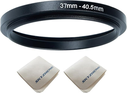 37mm Lens to 40.5mm Camera Lens Adapter 37mm to 40.5mm Step Up Ring Adapter Ring for All Brands of UV ND CPL, with Premium Lens Wiping Cloth 2 Pack (37mm-40.5mm)