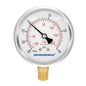 MEASUREMAN 2-1/2" dial,Glycerin Filled, Stainless Steel case, Brass Inside, 30inHg/-100kpa-0-30psi/200kpa,1/4" NPT Lower Mount