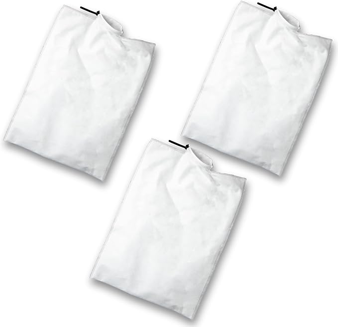 Dust Collection Bag (Large, 3-Pack) Shop Vac–Ready Vacuum Bags with High-Efficiency Filter Media, Easy Swap, Exclusive One-Hand Quick-Release Strap, Shop Vac Hose Fits up to 62mm