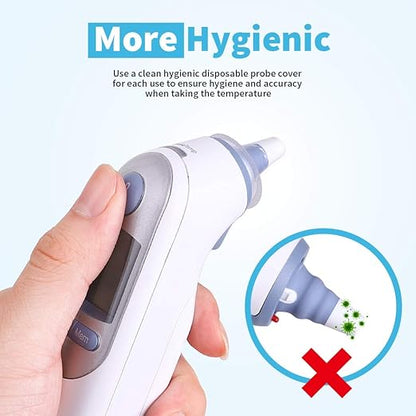 500X Ear Thermometer Probe Covers Lens Filters Refill Caps for All Braun Models, BPA Free and Disposable for Braun