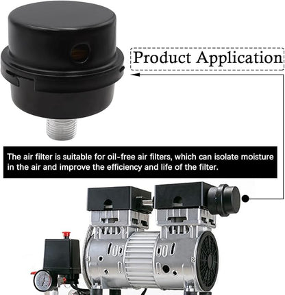 2 pcs 1/4" Thread Air Compressor Silencer,Air Compressor Intake Filter Sound Muffler Accessories 13mm for generators,blowers, exhaust ports