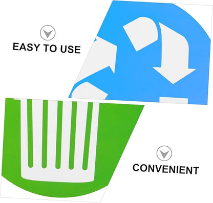 DOITOOL 12pcs Trash Can Recycling Labels Garbage Bin Stickers for Easy Waste Sorting Self-Adhesive Decals for Indoor Outdoor Use