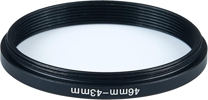 46mm to 43mm Step-Down Ring Filter Adapter for All Brands UV ND CPL Metal Ring Step-Down Rings Adapter Filter (46mm-43mm)