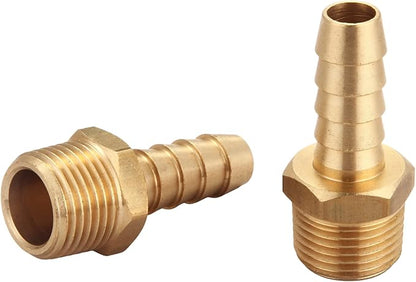 3/8 Inch NPT to 3/8 Inch Barb, Hose Barb Adapter, Air Hose Fittings Brass Pipe Fittings Male Thread, (4 Piece)