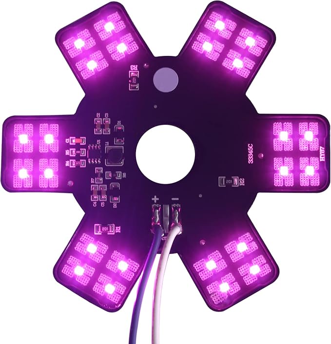 Air Cleaner LED Light 5" Truck Decorative Hex Style Air Filter Lamp for Peterbilt, Kenworth, Trailers, RVs', Campers Support IP67 12-24V Sold Individually (Purple)