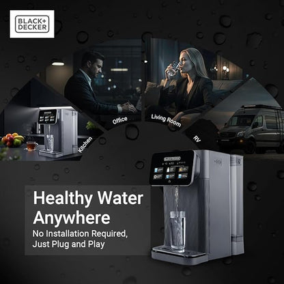 BLACK+DECKER Countertop RO+UV Water Filter | Hot and Ambient Water | 5-Stage Filtration System with Remineralization | IAPMO Tested and NSF Certified | No Installation Required | Portable water Filter