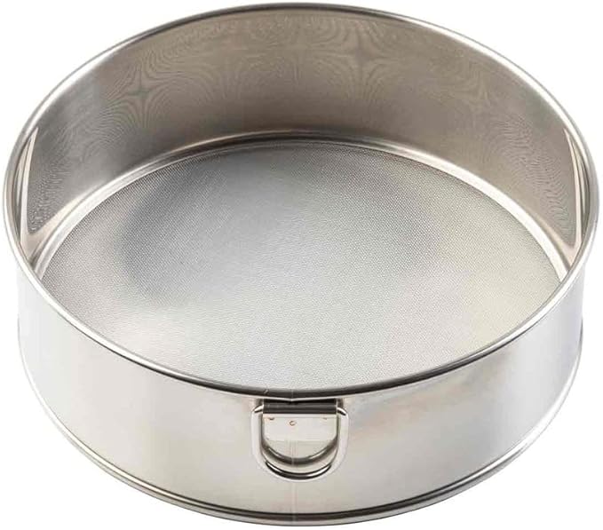 Tablecraft Fine Mesh Sieve Strainer, 6-Inch Mini Round Durable Stainless Steel Sifting, Straining, and Dusting, Comfort Grip, Baking, Food Prep Tool for Foodservice, Restaurant and Home Use, 2" Deep