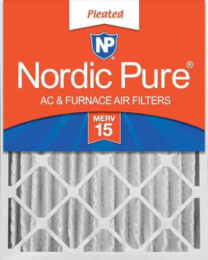Nordic Pure 16x24x4 (Actual Size: 15 3/8 x 23 3/8 x 3 5/8) Pleated MERV 15 Air Filter 1 Pack