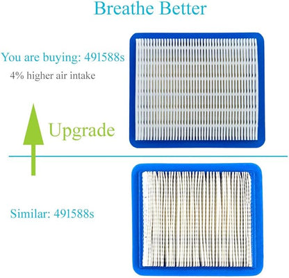 HOODELL 3 Pack 491588S Air Filter with Pre Filter, Compatible with 491588 493537 493537S Toro 20332 Craftsman 33644, Push Lawn Mower Air Cleaner