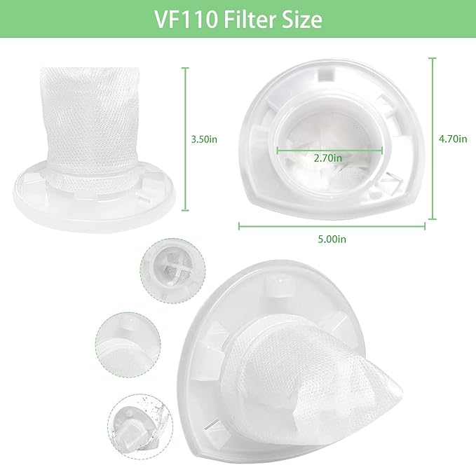 4 Pack Replacement Filter for Black & Decker Power Tools VF110 Dustbuster Cordless Vacuum Compatible CHV1410L,CHV9610, CHV1210, CHV1410, CHV1410B, CHV1510, BDH2000L
