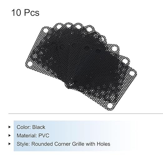 MECCANIXITY 10PCS PC Dust Filter, 40mmx40mm PVC Computer Case Cooler Dustproof Mesh Cover Fan Grills for Computer Chassis Speaker, Black