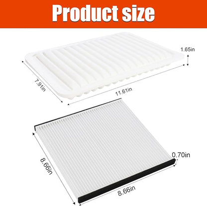Engine and Cabin Air Filter 17801-20040 87139-33010 Replacement For Camry 2002-2006, Sienna 2004-2010, Solara 2004-2010, Lexus models ES300, ES330, RX330,RX350