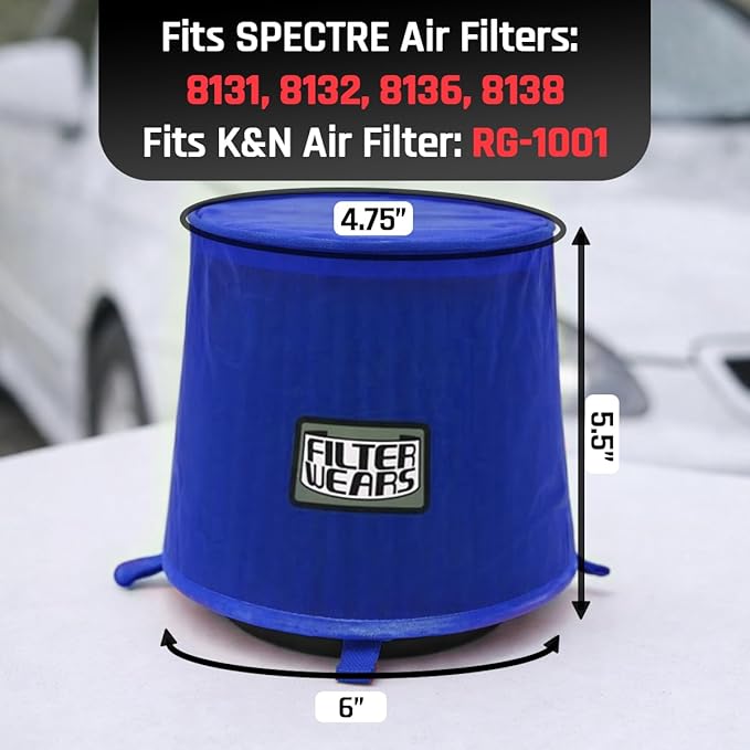 FILTERWEARS Pre-Filter F102L For SPECTRE Air Filters 8131 8132 8136 8138 K&N RG-1001