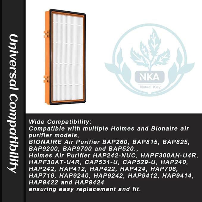 NKA AER.1 HAPF30AS for Holmes Air Purifier 3-in-1 Smoke Grabber HEPA Activated Carbon Filter Replacement Compatible with Smoke Grabber AER.1 HAPF30AS-U4R Air Purifier - 10" x 4.6" x 1.38", 1 Pack