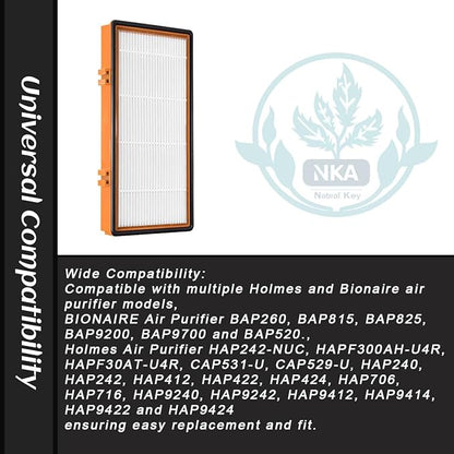 NKA AER.1 HAPF30AS for Holmes Air Purifier 3-in-1 Smoke Grabber HEPA Activated Carbon Filter Replacement Compatible with Smoke Grabber AER.1 HAPF30AS-U4R Air Purifier - 10" x 4.6" x 1.38", 1 Pack
