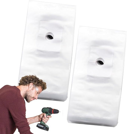 Drill Dust Cover Collector – Hole Cutter Dust Bag, Drill Debris Collector | 100PCS Installation Dust Control Bag, Dust Blocker Kit for Concrete Wall Boring, Efficient Seall Pouch for Corded Drill Use