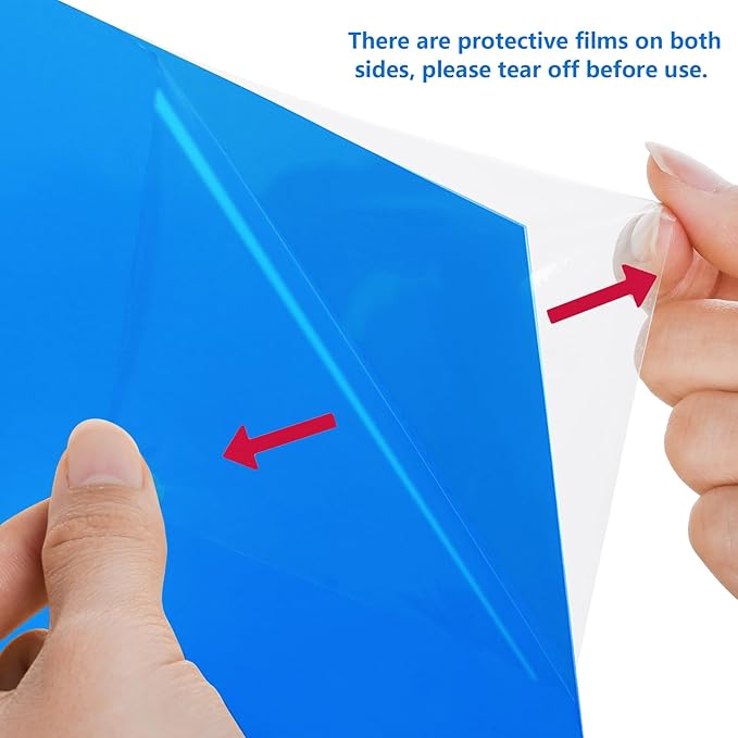 Lystaii 9pcs Gel Light Filter Color Correction Colored Overlays Transparent Color Film Lighting Gel Filter Plastic Sheets Correction 11.7 by 8.3 Inches for Film Video, Photo, Stage (Dark Blue)