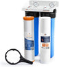 Aquaboon 2-Stage Water Filter System for Well Water w/ 20x4.5 Iron & Manganese, Sediment Filters, Pressure Gauges & Release, Wrench, Iron Bracket