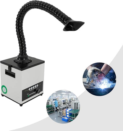 100W Fume Extractor Smoke Purifier,3-Stage HEPA Activated Carbon Filters, Low-Noise,225m³/h Air Flow, Tabletop Adsorption Filtration for Soldering,Smoke, Dust, Particles, Rosin, Hair