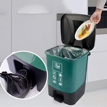 HASMI Trash Can Pedal-Type Trash Can, with Lid, Household Outdoor Garbage Sorting Box 20L Wastebasket (Color : Rojo)