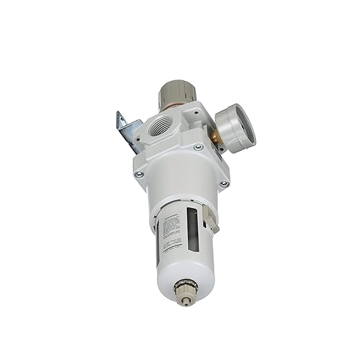 PneumaticPlus SAW600-N10BG Compressed Air Filter Regulator Piggyback Combo 1" NPT - Poly Bowl, Manual Drain, Bracket, Gauge