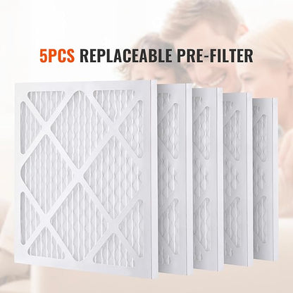 Happybuy 5-Pack Protective Pre Filters, 15.75" x 15.75" Air Filter Replacement, High-Efficiency Stage 1 Filters for BlueDri & Happybuy Scrubbers, Air Purifiers, Water Damage Restoration Equipment