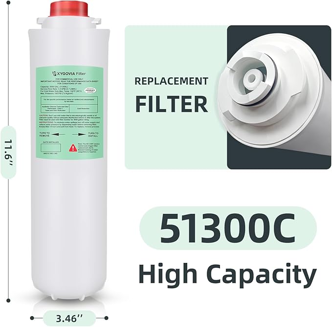 51300C Replacement for Elkay, Replacement 55898C 51300C Filters, Replacement Bottle Stations Compatible with Ezh2o Filter ERF750, 55898C, EWF3000 (No Chip 4-Pack)