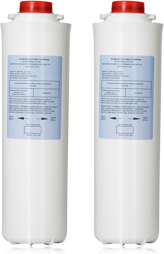 51300C Replacement Filter, 2-Pack - No Chip & Large 3000 Gallon Capacity | Compatible with EWF3000, ERF750, 51299C, 55898C, 51300A/B/C Series