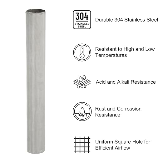 PATIKIL 40" L x 16" W Woven Wire Mesh, 300 Mesh 304 Stainless Steel Air Vent Filter Screen with Gloves for Window Security Vent Cover Filtration Animals Fence