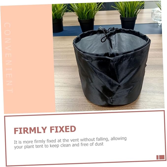 2-Pack Grow Tent Vent Covers Drawstring and Fixed Buckle 20x16.5cm Oxford Cloth Dust Protection for Plant Grow Tents