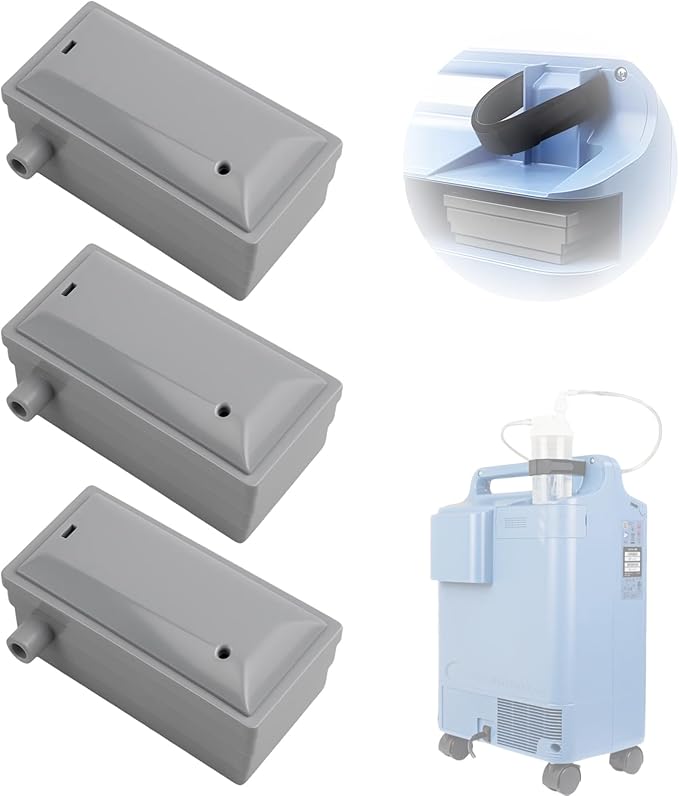 Oxygen Concentrator Intake Filter Compatible with EverFlo 5L, O2 Generator Machine Replacement Accessories, 3 Pcs (Gery)
