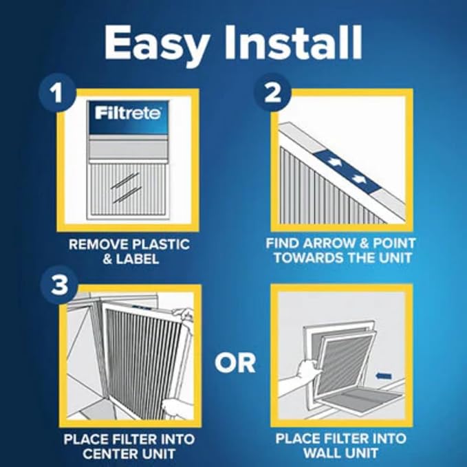 Filtrete 20x21.5x1 AC Furnace Air Filter, MERV 8, MPR 700, Tough on Pollen, Easy on Airflow, 3-Month Pleated 1-Inch Electrostatic Air Cleaning Filter, 4-Pack (Actual Size 19.69 x 21.19 x 0.81 in)
