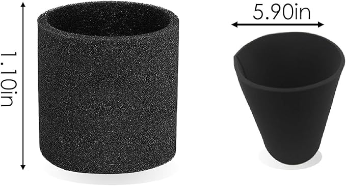 VF4000 Filter Replacement for Rid gid Shop Vac Filters 5-20 Gallon Rid gid Vacuum Filter 6-9 Gallon Husky Vacuum, with 2 Foam Sleeve 2 Filter