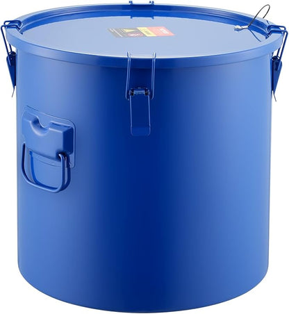 VEVOR Fryer Grease Bucket, 8 Gal Oil Disposal Caddy Carbon Steel Fryer Oil Bucket with Rust-Proof Coating, Oil Transport Container with Lid, Lock Clips, Filter Bag for Hot Cooking Oil Filtering